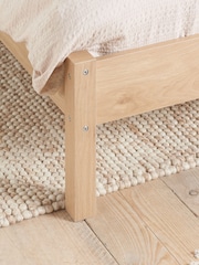 Birlea Oak Croxley Wooden Rattan Bed - Image 4 of 5