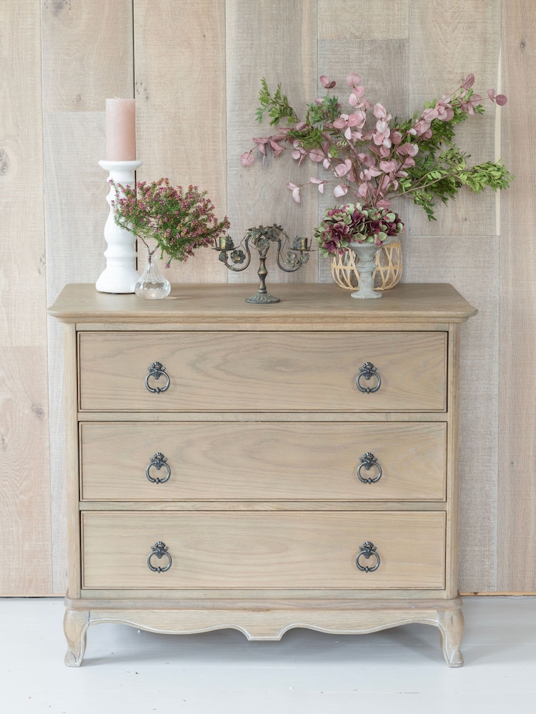 Willis & Gambier Oak Camille Wooden Chest of 3 Drawer Drawers - Image 1 of 5