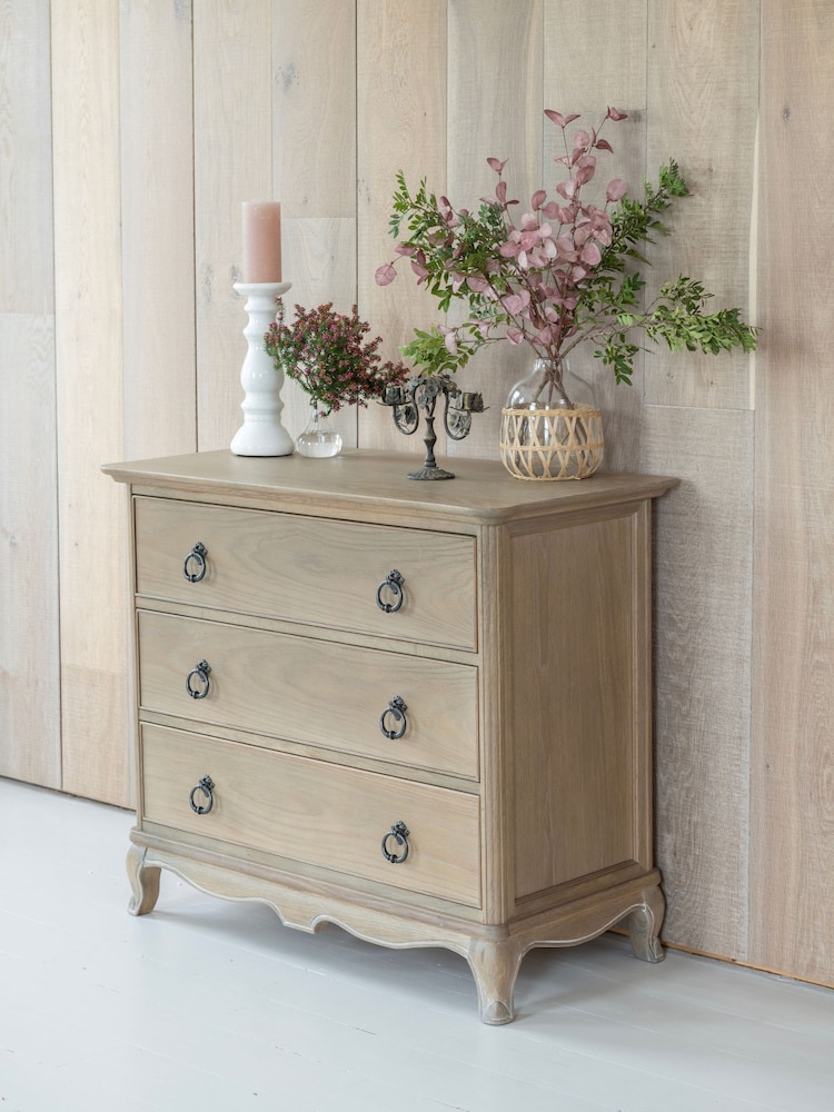Willis & Gambier Oak Camille Wooden Chest of 3 Drawer Drawers - Image 2 of 5 Willis & Gambier Oak Camille Wooden Chest of 3 Drawer Drawers - Image 2 of 5