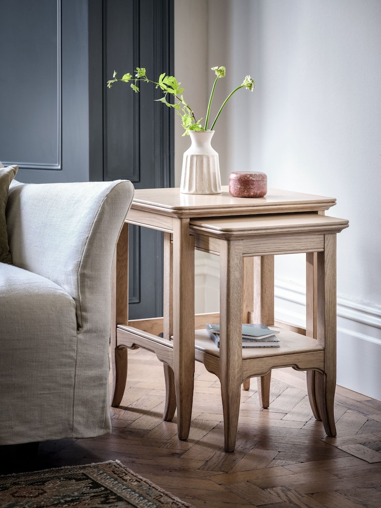 Willis & Gambier Brown Toulon Wooden Nest Of Table - Image 1 of 5