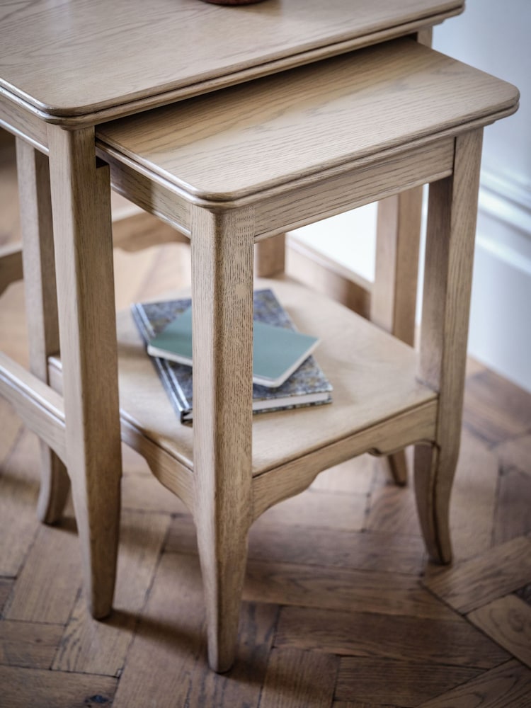Willis & Gambier Brown Toulon Wooden Nest Of Table - Image 2 of 5