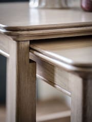 Willis & Gambier Brown Toulon Wooden Nest Of Table - Image 3 of 5