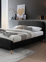 Birlea Charcoal Otley Upholstered Boucle Bed - Image 1 of 5