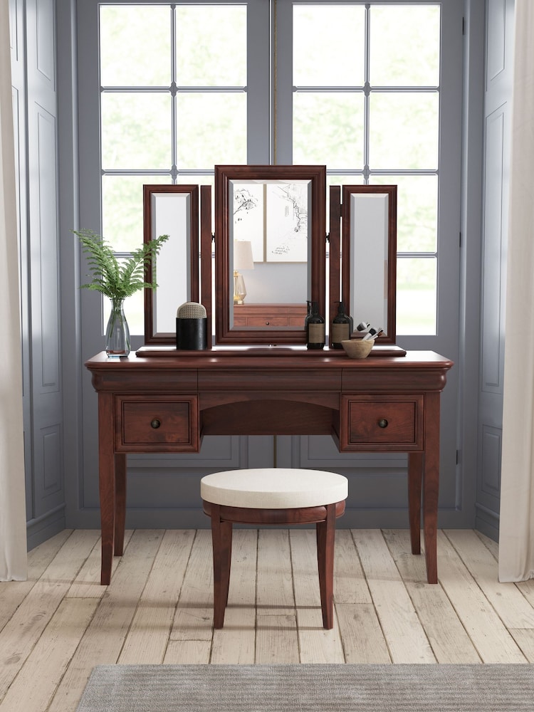 Willis & Gambier Brown Antoinette Wooden and Upholstered Stool - Image 1 of 3