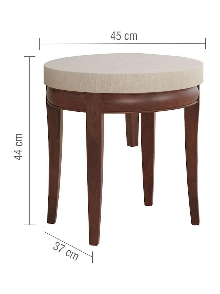 Willis & Gambier Brown Antoinette Wooden and Upholstered Stool - Image 4 of 4 Willis & Gambier Brown Antoinette Wooden and Upholstered Stool - Image 4 of 4