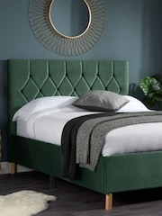 Birlea Green Loxley Upholstered Fabric Bed - Image 1 of 5