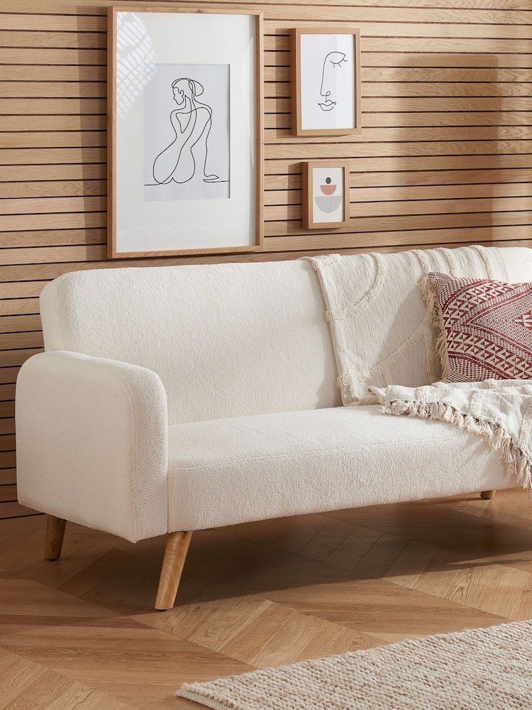 Birlea White Micah Upholstered Boucle Sofa Bed - Image 1 of 5