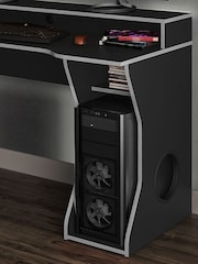 Birlea Black Silver Enzo Gaming Computer Desk - Image 2 of 5