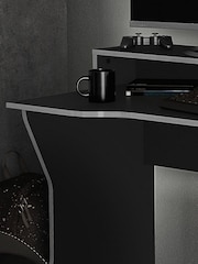 Birlea Black Silver Enzo Gaming Computer Desk - Image 3 of 5