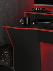 Birlea Black Red Enzo Gaming Computer Desk - Image 3 of 5