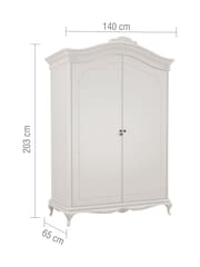Willis & Gambier Grey Etienne Wooden Double, 1 Drawer Wardrobe - Image 6 of 6