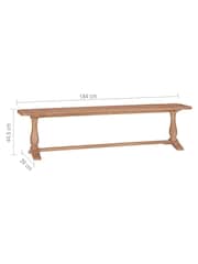 Willis & Gambier Oak Cannes Dining Bench - Image 5 of 5