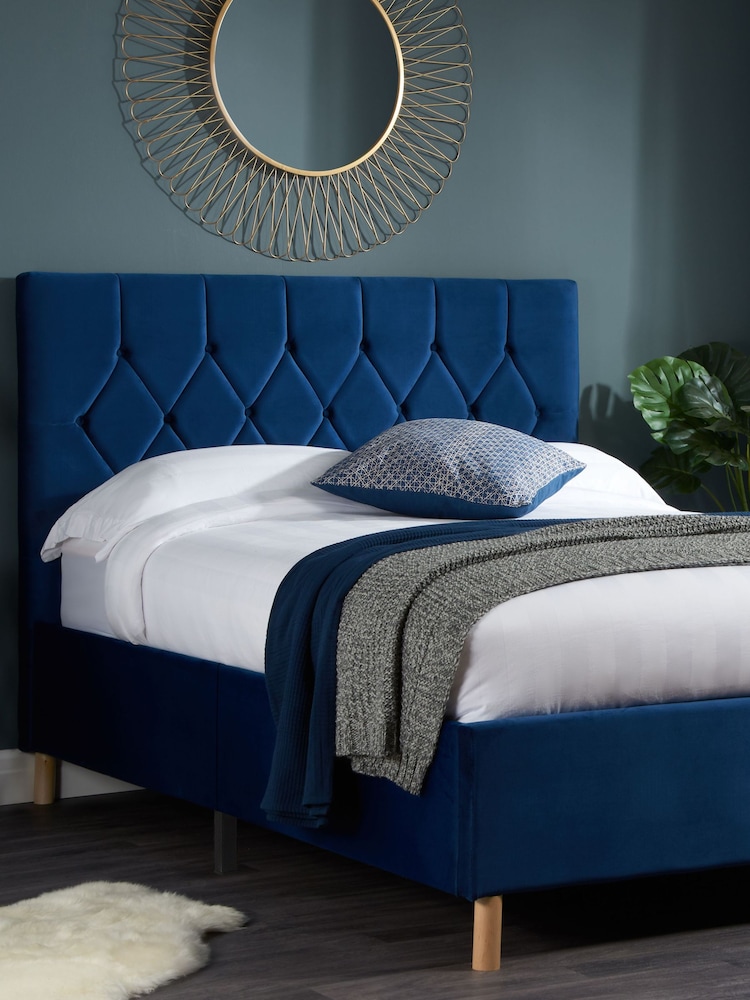 Birlea Blue Loxley Upholstered Fabric Bed - Image 1 of 5