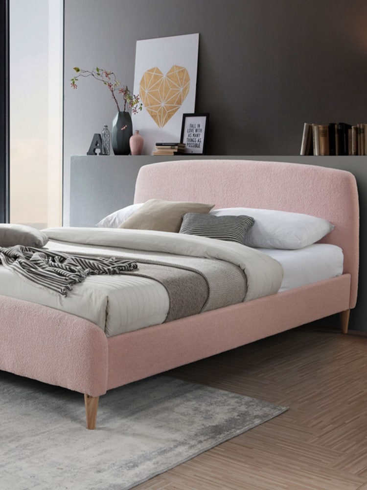 Birlea Blush Pink Otley Upholstered Boucle Bed - Image 1 of 5