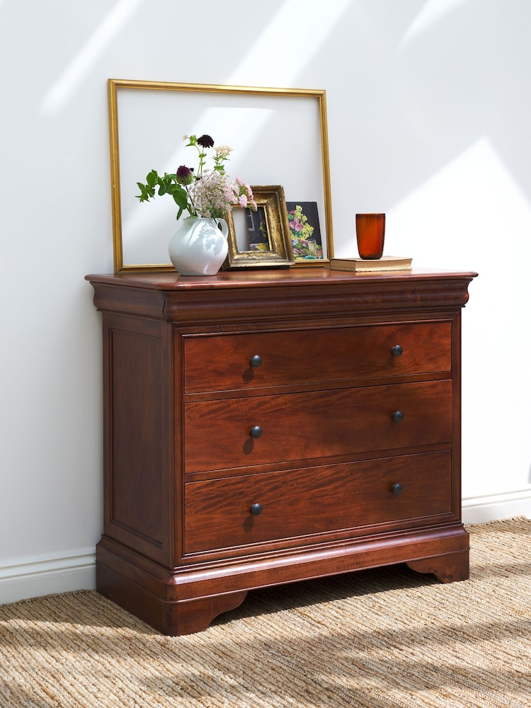 Willis & Gambier Brown Antoinette Wooden Chest of 3 Drawer Drawers - Image 1 of 4