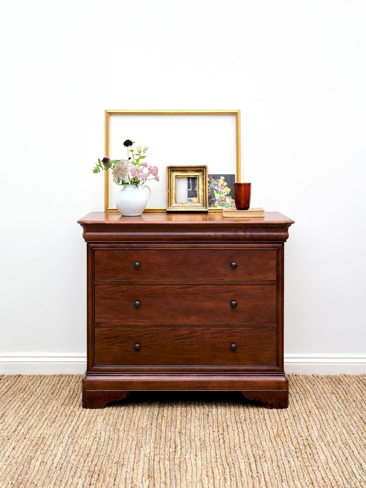 Willis & Gambier Brown Antoinette Wooden Chest of 3 Drawer Drawers - Image 2 of 4