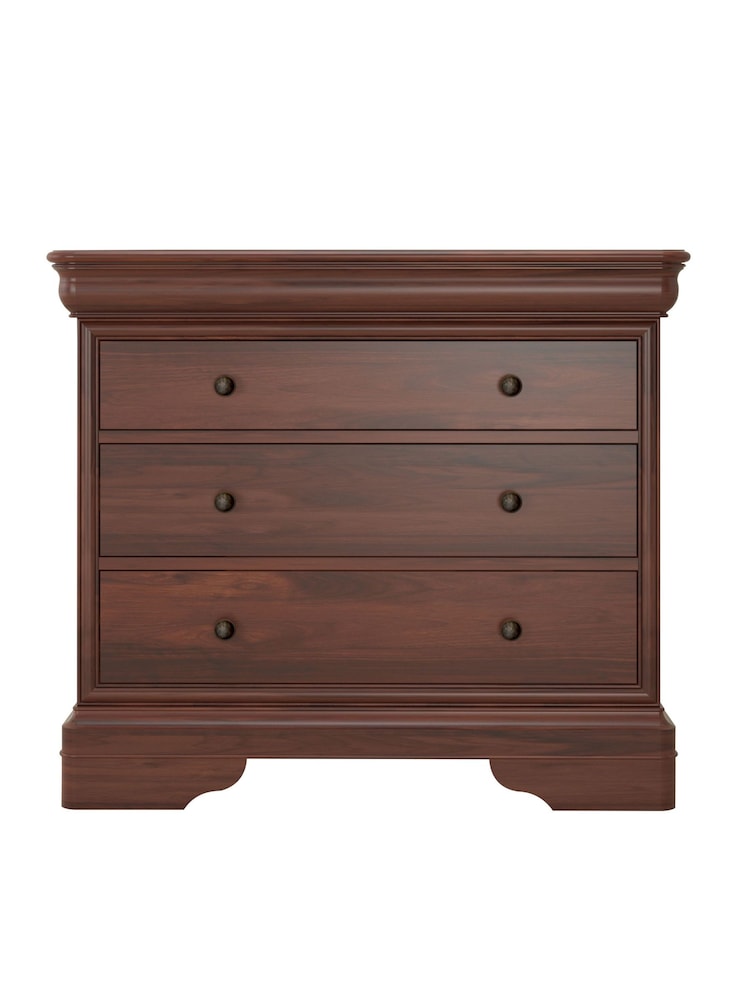 Willis & Gambier Brown Antoinette Wooden Chest of 3 Drawer Drawers - Image 4 of 4