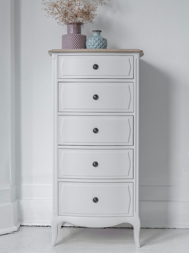 Willis & Gambier White Amelie Wooden 5 Drawer Tall Chest of Drawers - Image 1 of 4