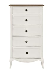 Willis & Gambier White Amelie Wooden 5 Drawer Tall Chest of Drawers - Image 4 of 4