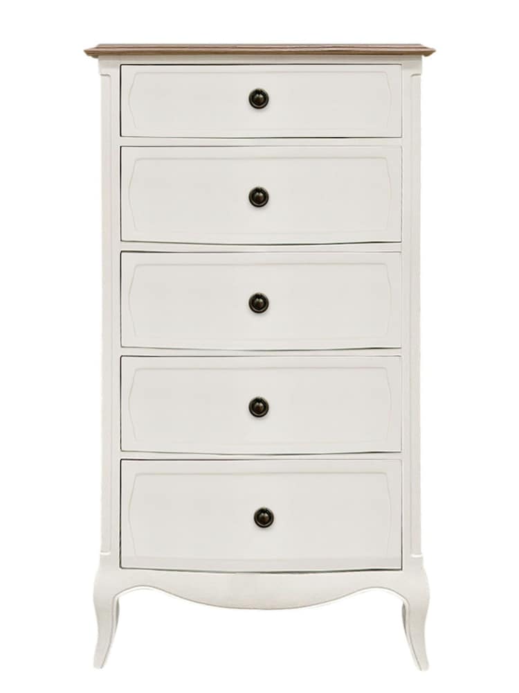 Willis & Gambier White Amelie Wooden 5 Drawer Tall Chest of Drawers - Image 4 of 4