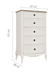 Willis & Gambier White Amelie Wooden 5 Drawer Tall Chest of Drawers - Image 5 of 5