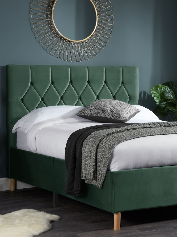 Birlea Grey Loxley Upholstered Fabric Bed - Image 1 of 5