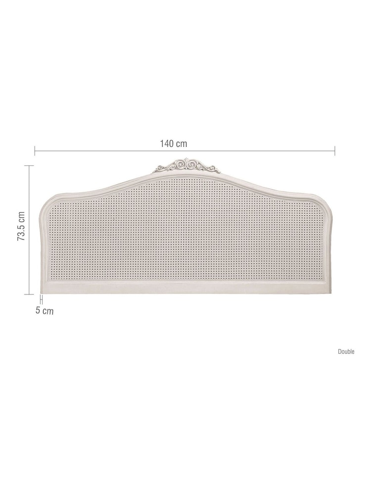 Willis & Gambier Grey Etienne Wooden & Rattan Headboard - Image 3 of 3