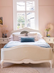 Willis & Gambier Ivory Wooden And Rattan Headboard - Image 1 of 2