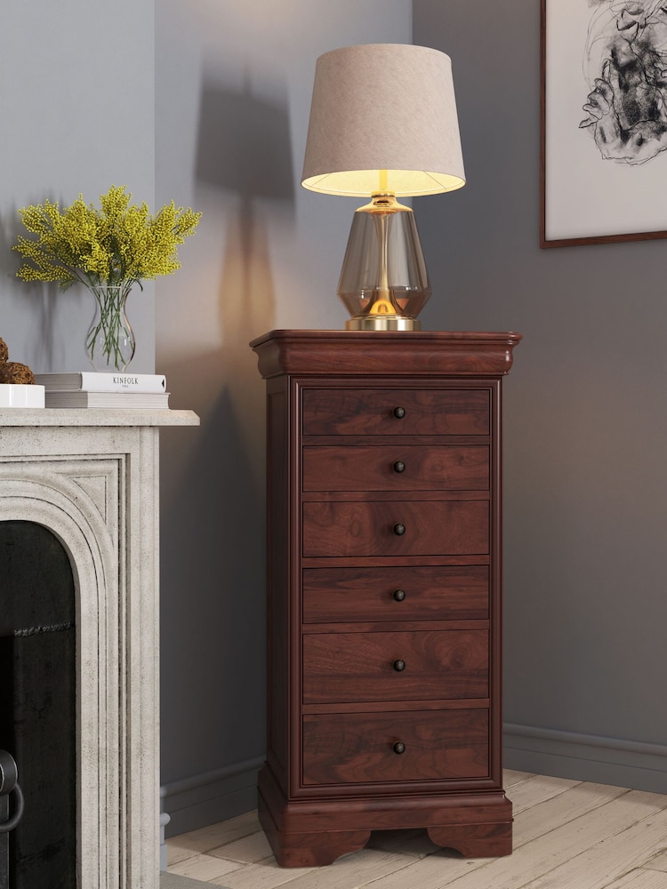Willis & Gambier Brown Antoinette Wooden Chest of 6 Drawer Drawers - Image 1 of 3