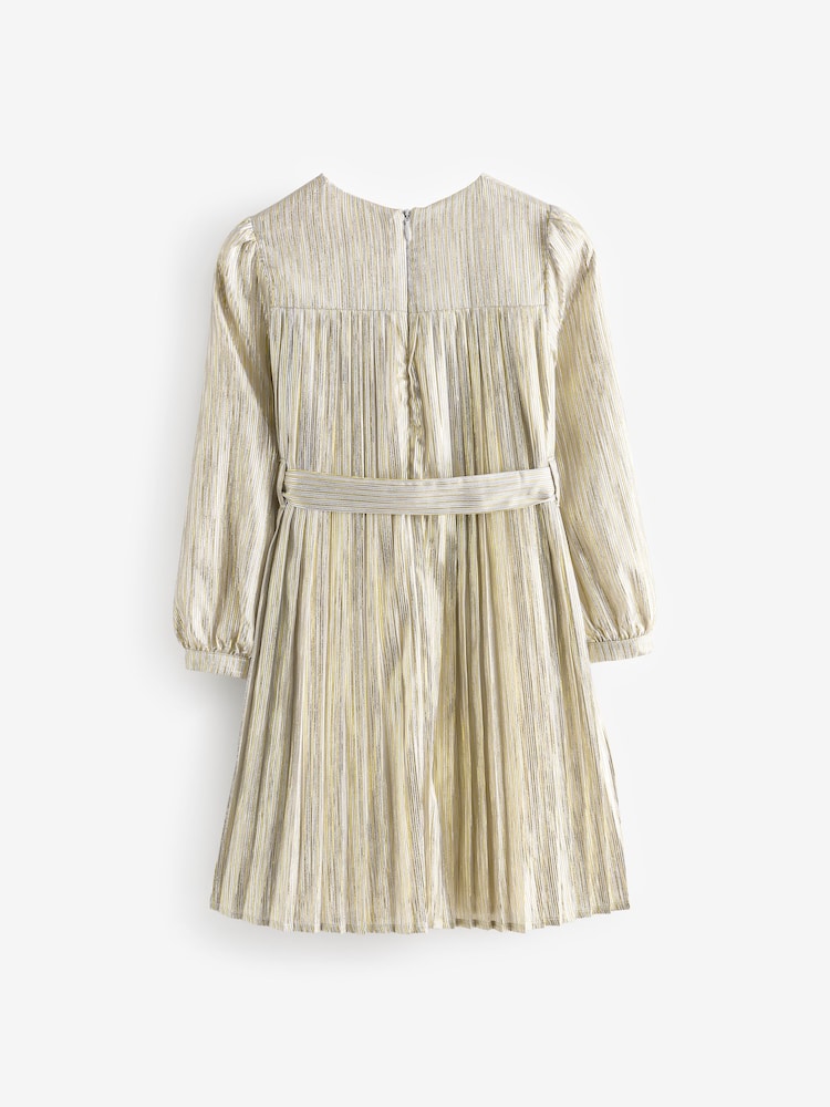 Billieblush Gold Sequin Party Occasion Dress With Belt - Image 2 of 4