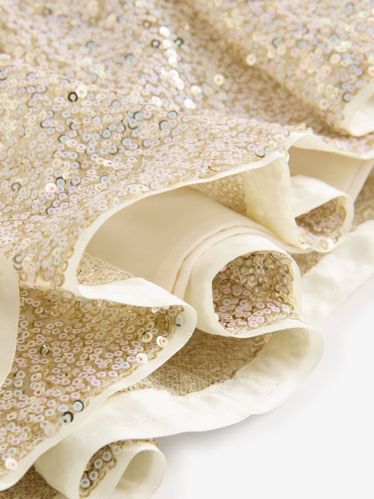 Billieblush Gold Sequin Party Occasion Tiered Dress - Image 4 of 4