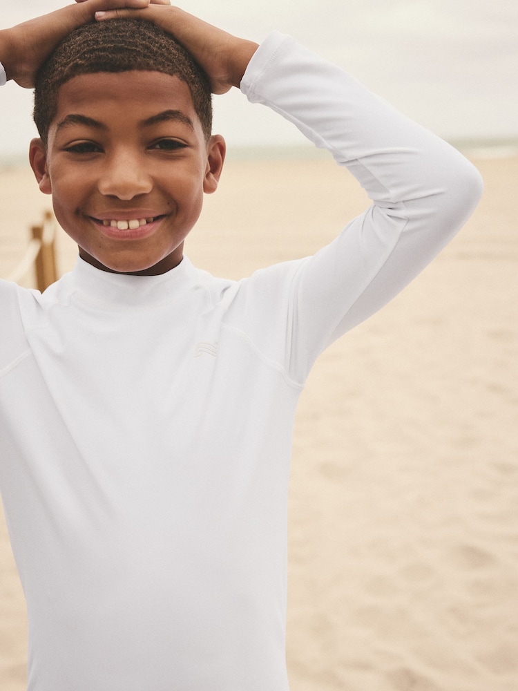 White Long Sleeve Rash Vest (1.5-16yrs) - Image 4 of 8