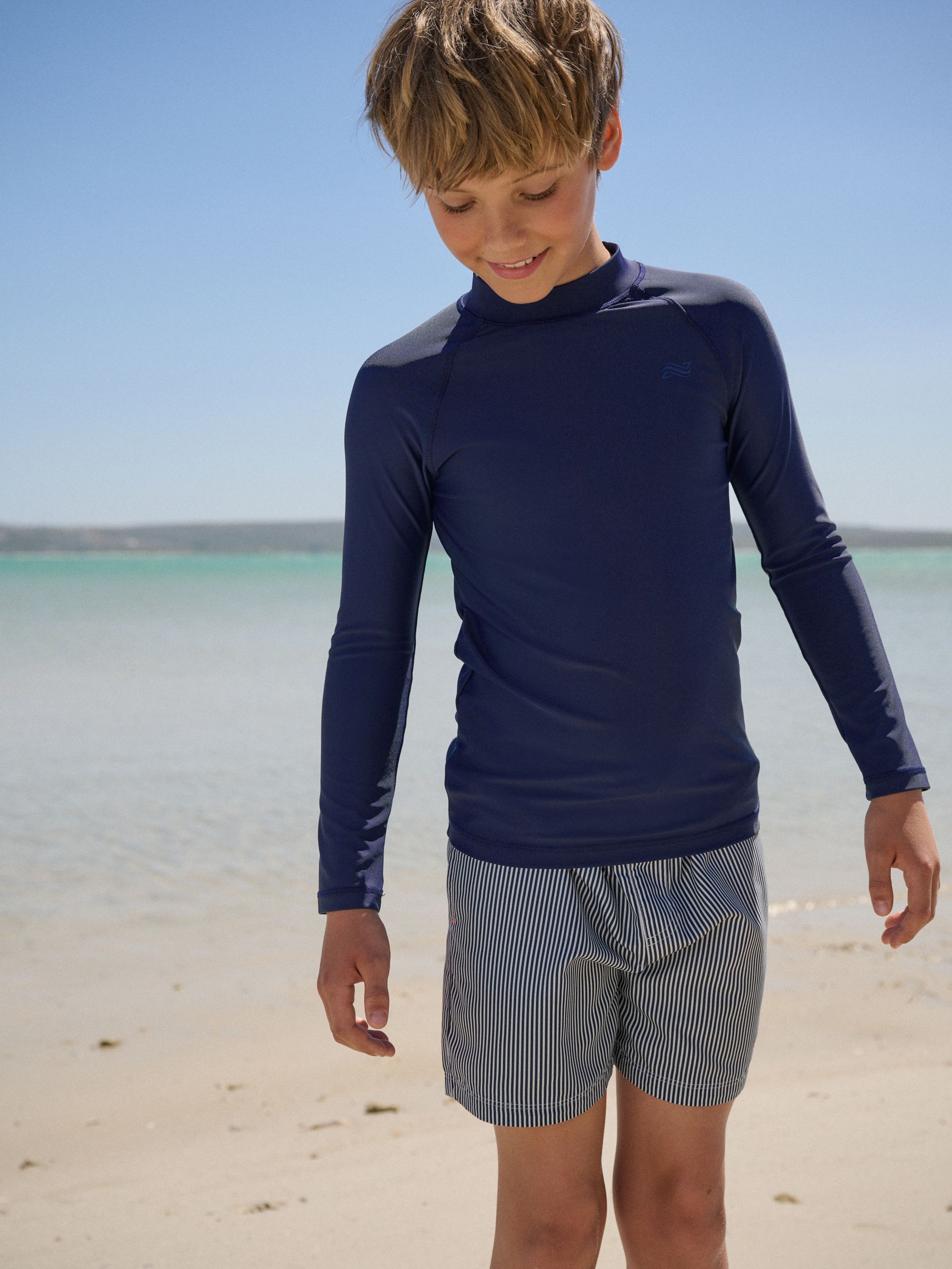 thumbnail image 2 of City Threads Baby Boys' Watercolor Rashguard - Long Sleeve UPF 50+ Swim Shirt, Navy 12-18 Months 2 of 12