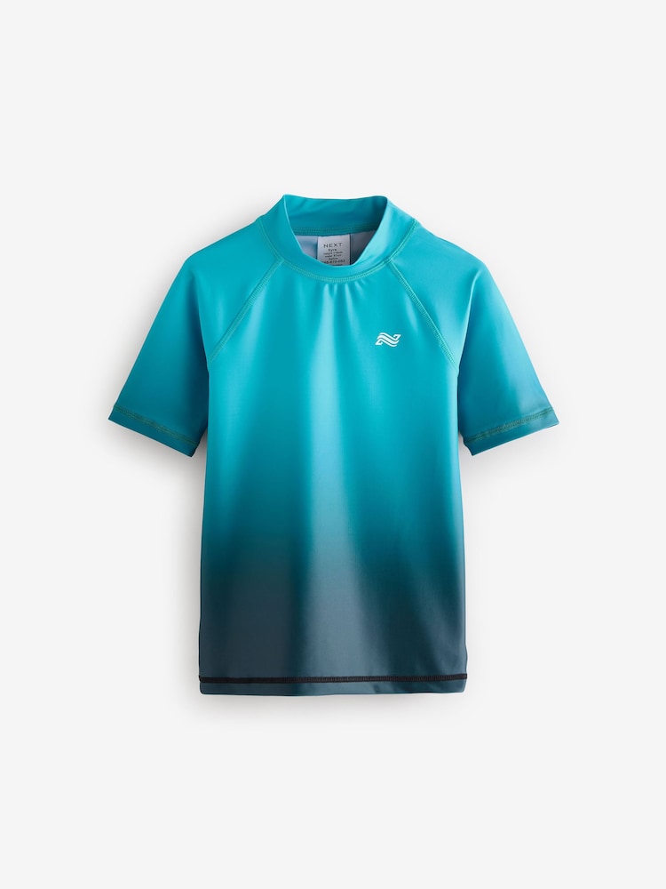 Blue Ombre Short Sleeve Rash Vest (1.5-16yrs) - Image 5 of 8