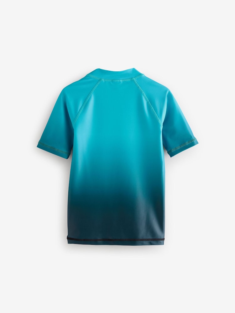 Blue Ombre Short Sleeve Rash Vest (1.5-16yrs) - Image 6 of 8