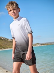 Black and White Ombre Short Sleeve Rash Vest (1.5-16yrs) - Image 1 of 7