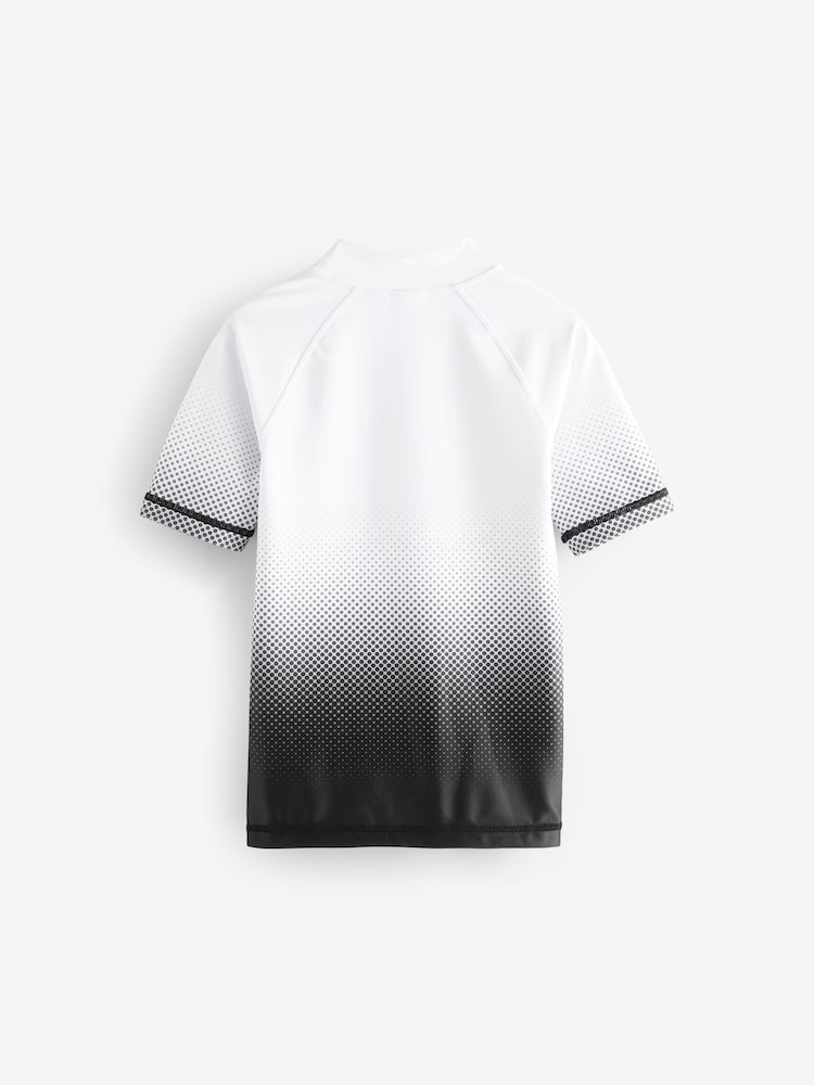 Black and White Ombre Short Sleeve Rash Vest (1.5-16yrs) - Image 5 of 7
