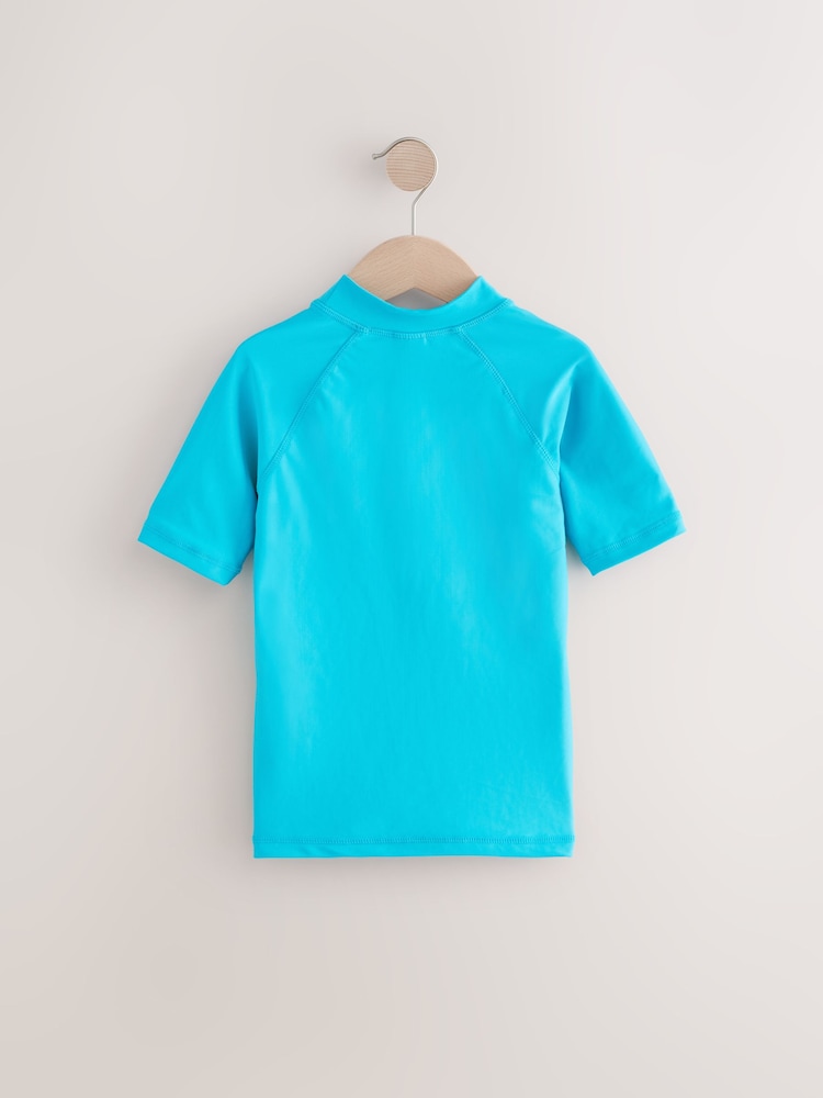 Turquoise Blue Short Sleeve Rash Vest (1.5-16yrs) - Image 5 of 7
