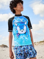 Blue Sonic Rash Vest (3-16yrs) (3-16yrs) - Image 1 of 8