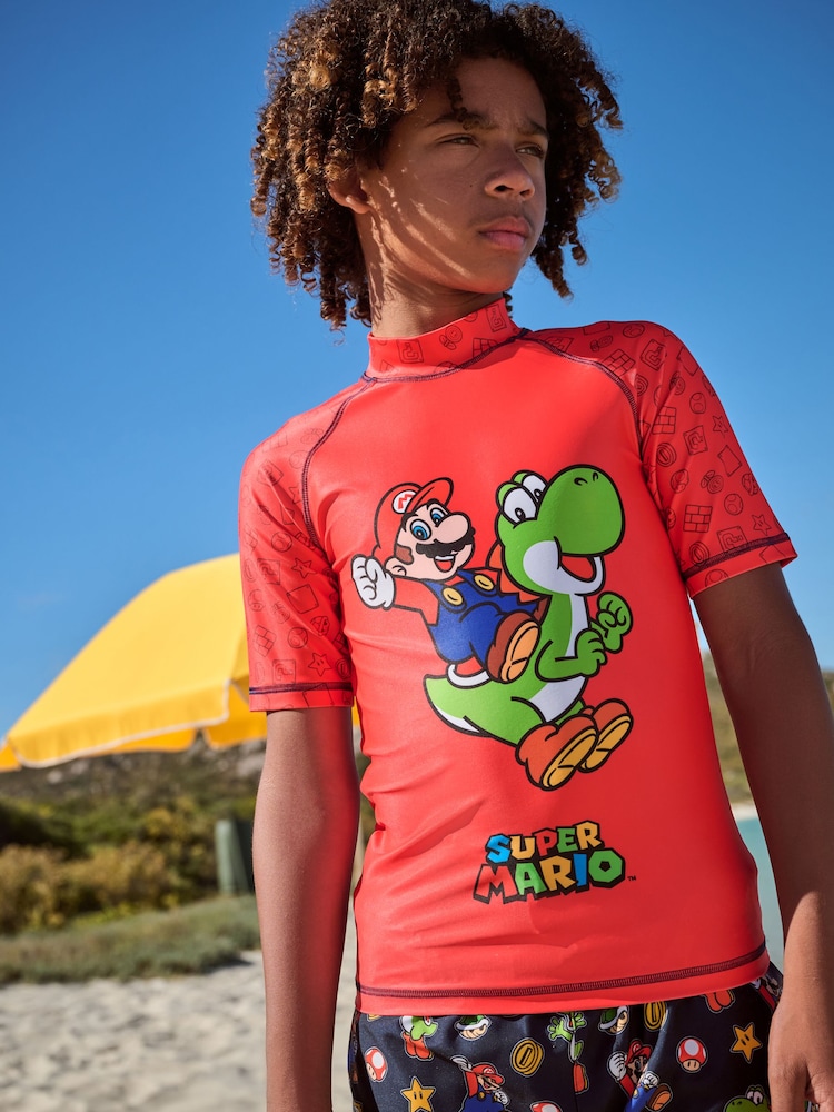 Rojo Mario - Camiseta de protección solar (3 - 16 años) (3-16 años) - Imagen 1 de 7 Rojo Mario - Camiseta de protección solar (3 - 16 años) (3-16 años) - Imagen 1 de 7