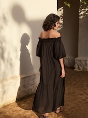 Black Off Shoulder Maxi Dress - Image 3 of 8