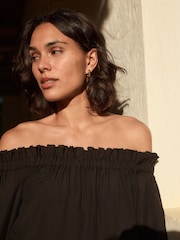 Black Off Shoulder Maxi Dress - Image 4 of 8