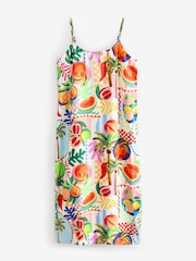 Pink/Orange Midi Slip Summer Dress - Image 6 of 8