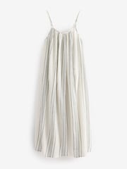 כחול  - Volume Cotton Maxi Dress - Image 6 of 9