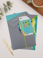 Hallmark Multi For Son Origami Design 18th Birthday Card - Image 1 of 4