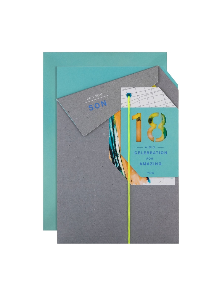 Hallmark Multi For Son Origami Design 18th Birthday Card - Image 2 of 4