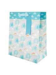 Hallmark Blue Cute Elephants New Baby Gift Bag And Gift Wrap Set - Image 3 of 4