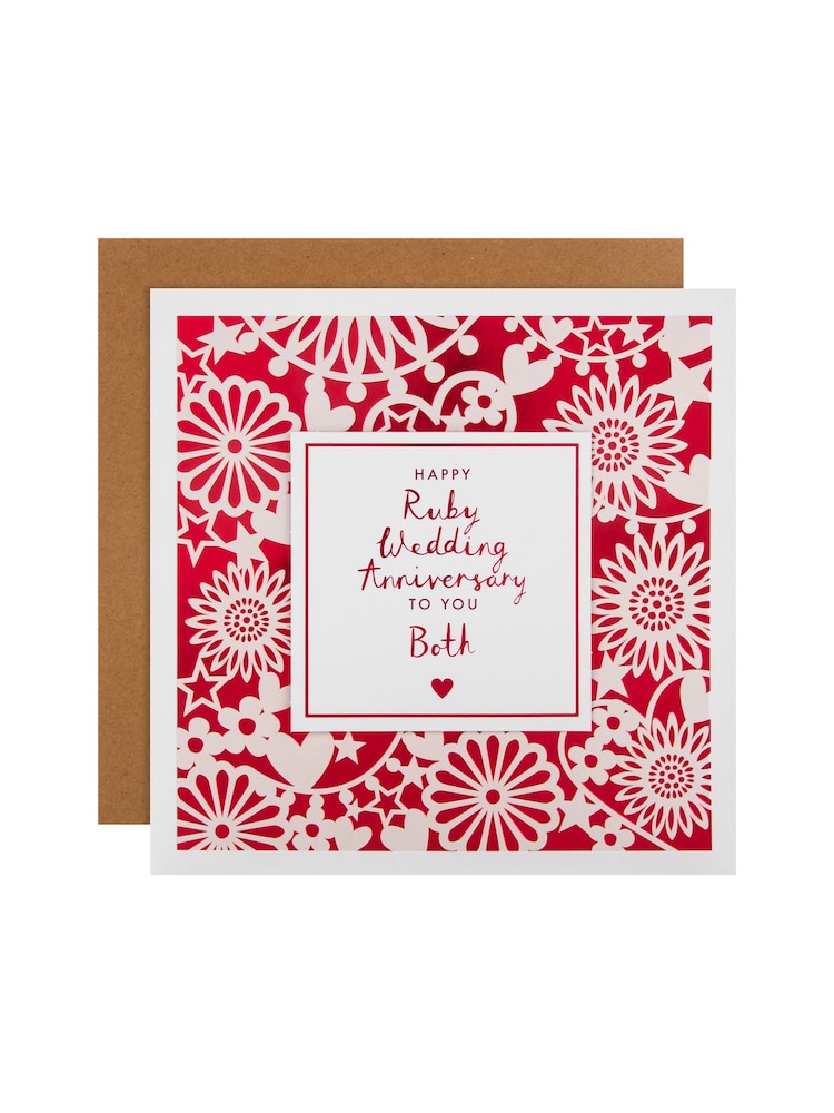 Hallmark Multi Ruby Wedding Anniversary Card Laser Cut Pattern - Image 2 of 4
