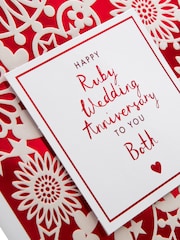 Hallmark Multi Ruby Wedding Anniversary Card Laser Cut Pattern - Image 3 of 4