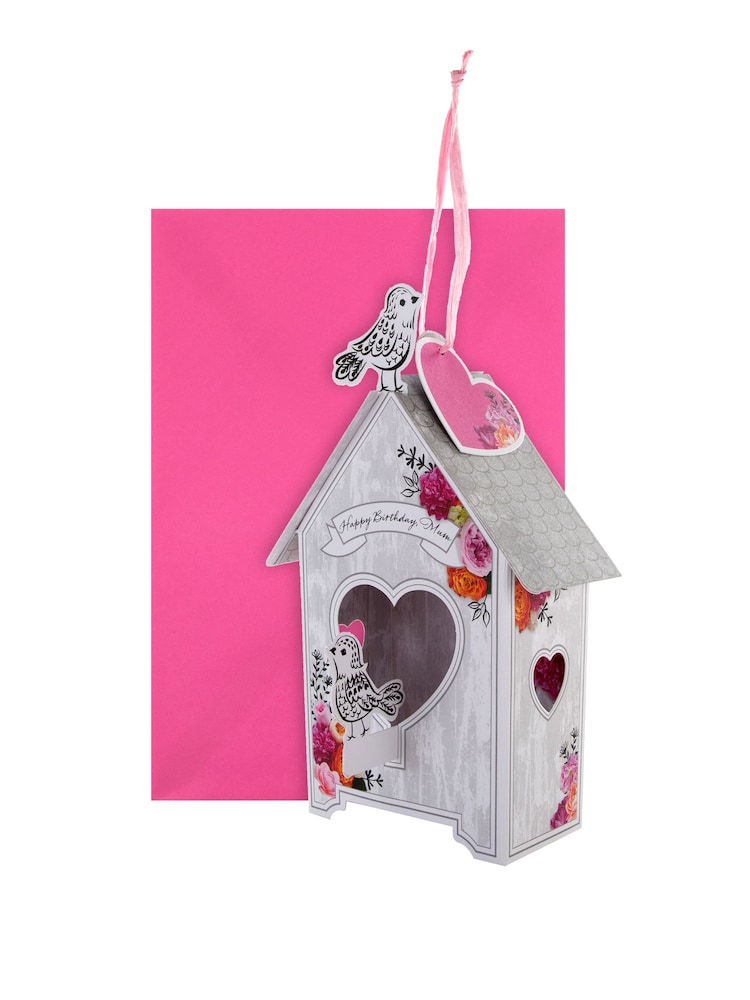 Hallmark White Birthday Card for Mum 3D Birdhouse Design - Image 2 of 4